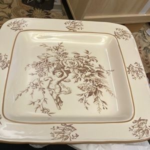 Vintage used Square deep platter perfect for Thanksgiving